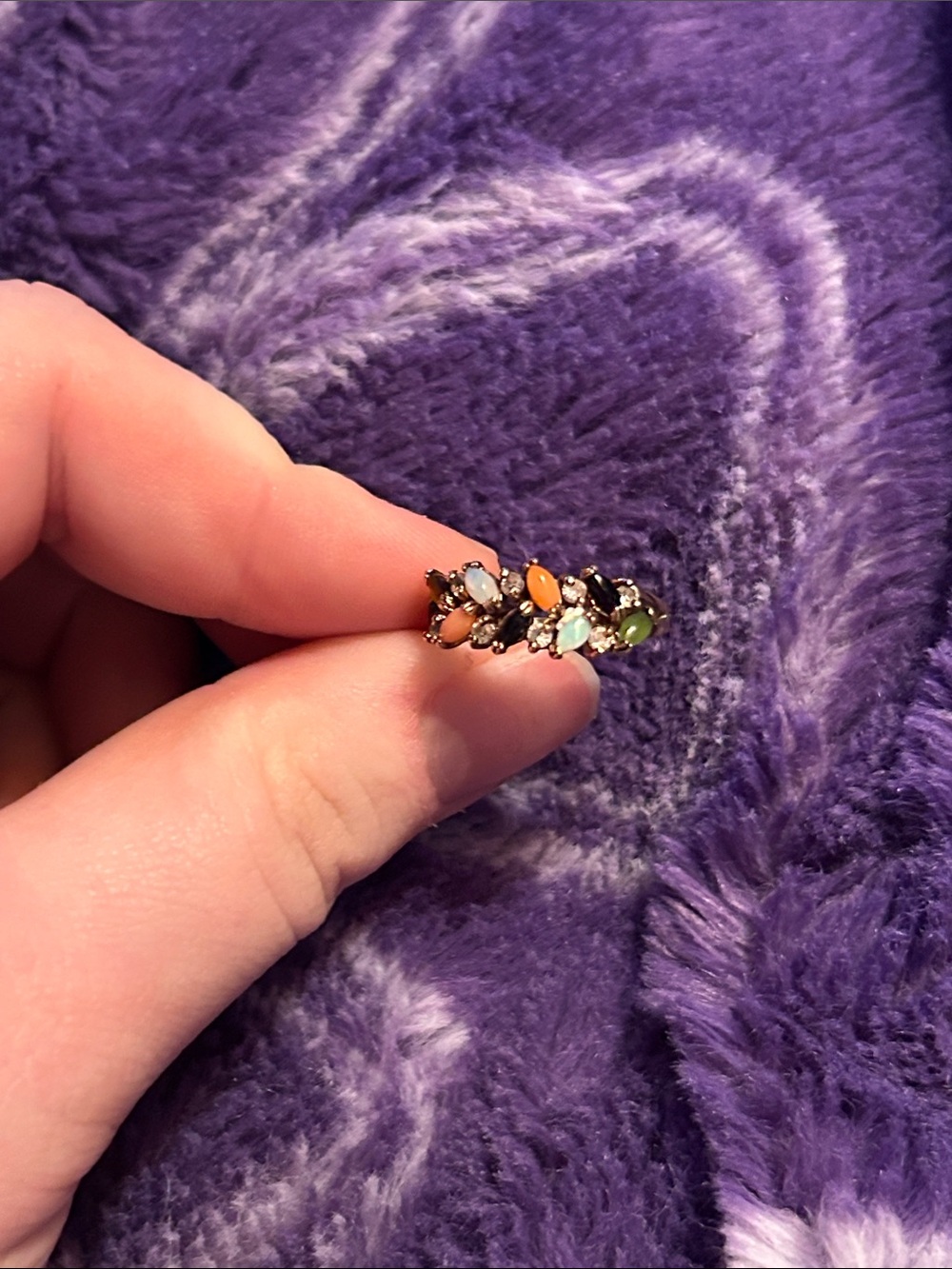 Multicolor Leaf Cluster Ring - Women Jewelry
